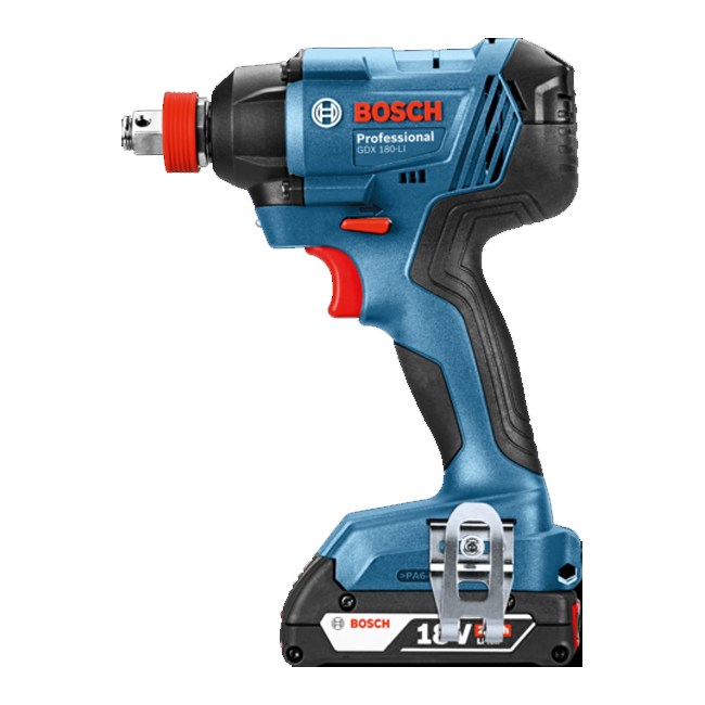 شنيور بوش فك و ربط لقم 1/2 بوصه بطارية 18 فولت BOSCH - 3.0 GDX 180-LI 2x3,0 Ah, AL 1820 CV, Case