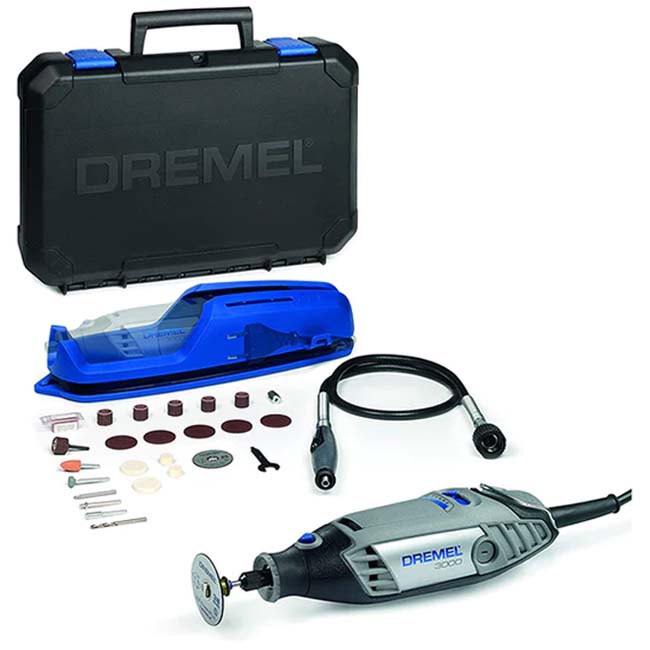 شنيور دريميل 1/25-3000 version EZ wrap كهربائي 130 وات مع 25 قطعة اكسسوار مع كابل هدية DREMEL – F0133000JP