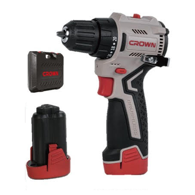 شنيور براشلس 10 مم 45 نيوتن 2 امبير 12 فولت كراون موديل CROWN CT21129HX-2 BMC - عالم العدد | Tools World Trade