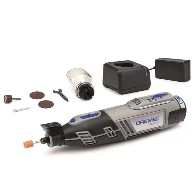 شنيور بطارية دريميل 12 فولت 8220.2 مع 5 قطع اكسسوار DREMEL – F0138220JA