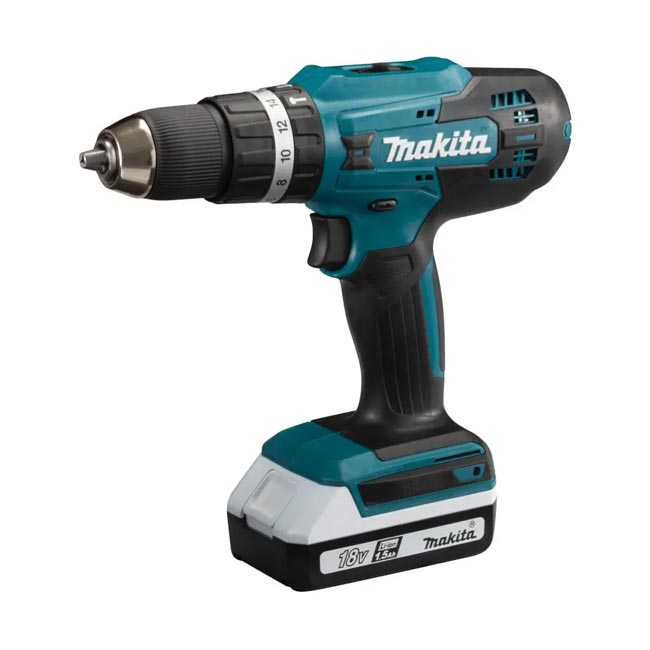 شنيور بطاريه ماكيتا 18فولت 1.8 كجم / 2 بطارية + شاحن MAKITA HP488DWAE - عالم العدد | Tools World Trade