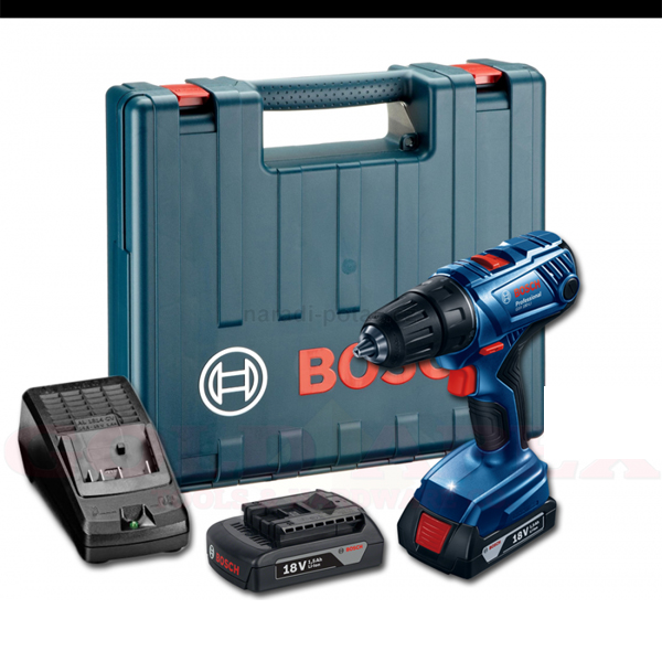 شنيور بوش فك وربط 18 فولت ظرف أوتوماتيك سرعتين يمين و شمال BOSCH - GSR 180 2x1,5Ah