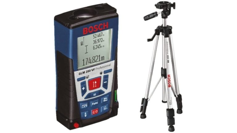 متر ليزر بوش لقياس مسافات ومساحة وحجم 250 متر مزود بتلسكوب مع حامل ثلاثى BOSCH - GLM 250 VF + BT 150