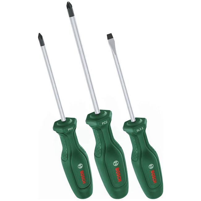 طقم مفكات 3 قطع بوش-BOSCH Screwdriver Set 3-Piece - عالم العدد | Tools World Trade
