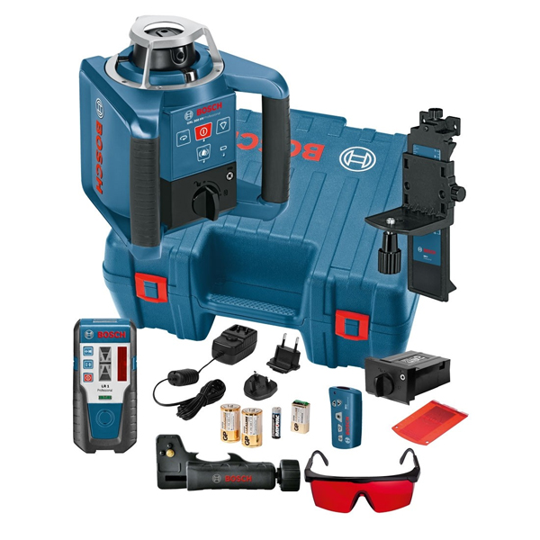 جهاز بوش تحديد مستوي دوار 300 متر افقى ورأسى أحمر ماليزي BOSCH - GRL 300HV + LR1 + WM4 + RC1