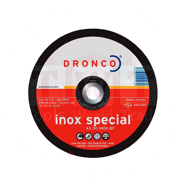 حجر جـلـخ انوكس ألمانى مقاس 4.5 بوصه 6.0-22 DRONCO