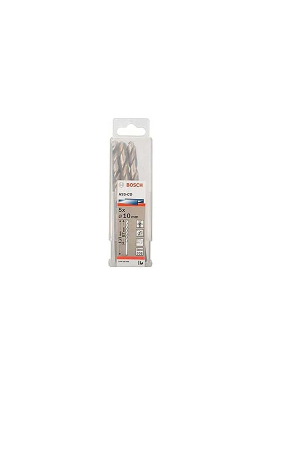 علبة بنط كوبلت للتخريم فى الاستانلس 5قطع قطر 10مم PACK OF 5 Metal Drill Bits HSS-CO 10X87X133 BOSCH - عالم العدد | Tools World Trade