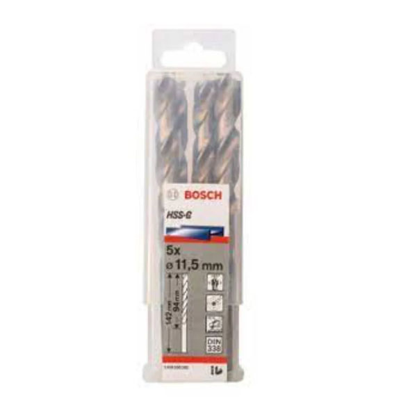 علبة بنط حدادى 5قطع قطر11.5مم بوش BOSCH HSS-G 11.5 MM 5 PCS - عالم العدد | Tools World Trade