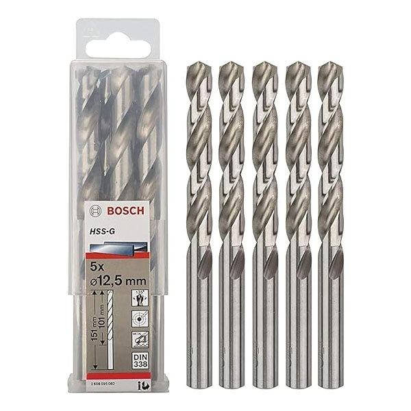 علبة بنط حدادى 5قطع قطر12.5مم بوشHSS-G 12.5 MM 5 PCS BOSCH - عالم العدد | Tools World Trade