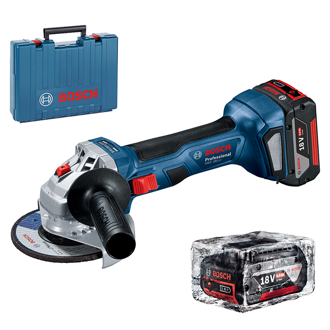 صاروخ بطارية بوش 5 بوصه 18 فولت 4.0 امبير صيني BOSCH - GWS 180-LI 2x4 Ah PROFESSIONAL