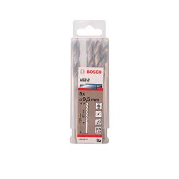 علبة بنط حدادى 5قطع قطر9.5مم بوش BOSCH HSS-G 9.5 MM 5 PCS - عالم العدد | Tools World Trade