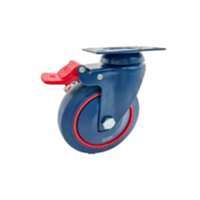عجلة متحركة فرامل بفلانشة ازرق - احمر 5 بوصة APT CW1129/USB-5 - عالم العدد | Tools World Trade