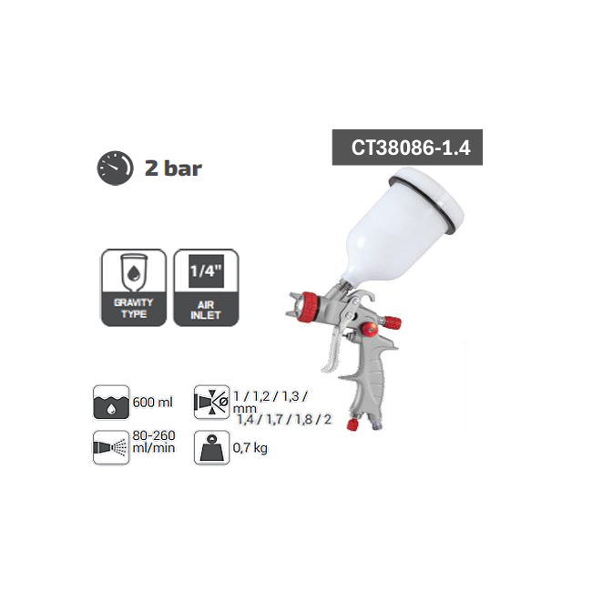 مسدس دوكو كراون مقلوب بلاستيك 600 سم 1.4 مم CROWN CT38086G