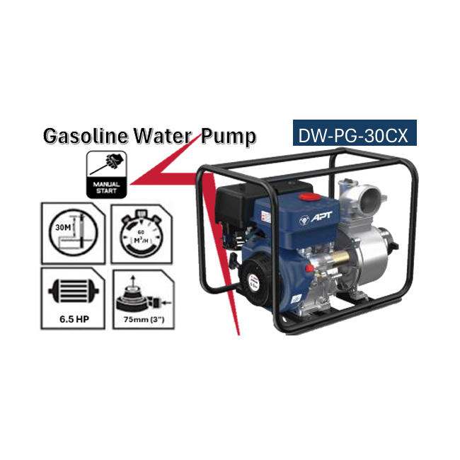طلمبة ري بنزين اي بي تي 6.5 حصان 60 متر مكعب / ساعه 3/3 APT DW-PG-30CX - عالم العدد | Tools World Trade
