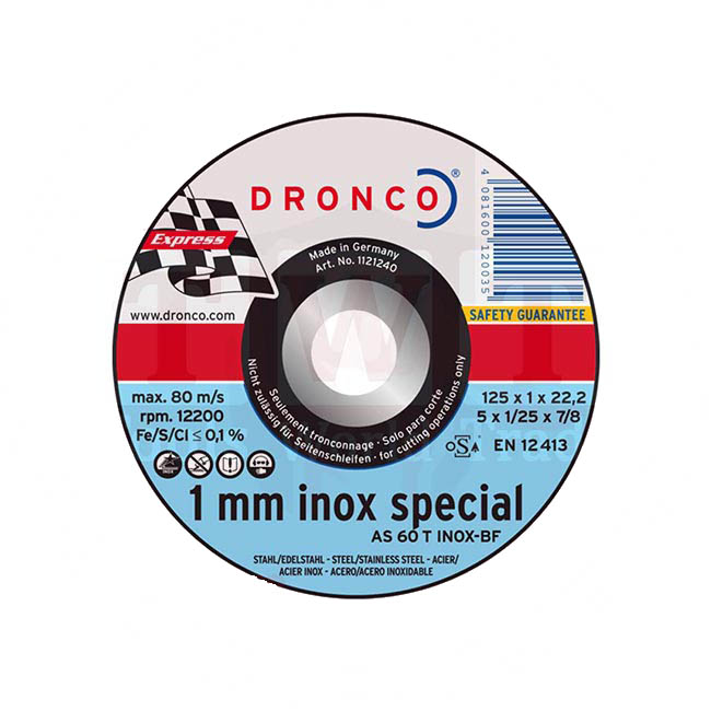 حجر قطعية إنوكس ألمانى مقاس 7 بوصه 2.5-22 DRONCO