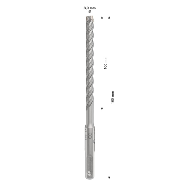 بنطة بلس فايف اكس للتخريم فى الخرسانة قطر 8مم BOSCH 8x100x160