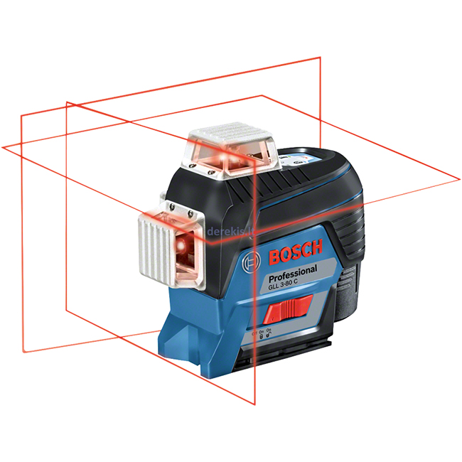ميزان ليزر بوش 80 متر 3 مستويات بطارية ليثيوم ايون 12 فولت موديل BOSCH - GLL 3-80 C BM 1