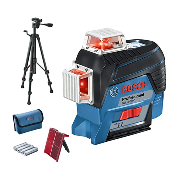 ميزان ليزر بوش 80 متر 3 مستويات بطارية ليثيوم ايون موديل BOSCH GLL 3-80 C Carton BT150