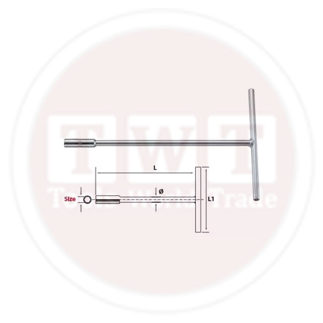 مفتاح لقمه ثابته يد حرف T مقاس 16مم KWG