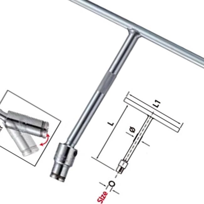 مفتاح لقمة يد حرف T منفصله مقاس 18مم KWG